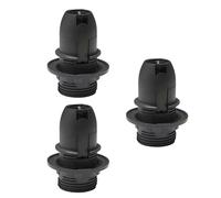 TWDRTDD E14 Light Socket, Small Edison Screw Lamp Holder, 3-Pack Plastic Shell Pendant Socket with Lampshade Collar Ring (Black)