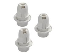 TWDRTDD E14 Light Socket, Small Edison Screw Lamp Holder, 3-Pack Plastic Shell Pendant Socket with Lampshade Collar Ring (White)