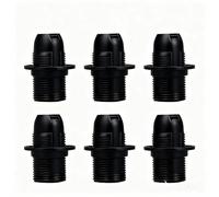 TWDRTDD Edison Screw E14 Lamp Holder,E14 Threaded Light Socket,Pendant Bulb Socket with Replacement Ring- Insulating Plastic Shell, 250V 2A, 6-Pack (Black)
