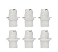 TWDRTDD Edison Screw E14 Lamp Holder,E14 Threaded Light Socket,Pendant Bulb Socket with Replacement Ring- Insulating Plastic Shell, 250V 2A, 6-Pack (White)