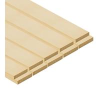 TWE - Solid Wood Slats Spruce 10 x 50 x 2000 Planed on Four Sides with Chamfer on Edges Made in Italy Pack of 10