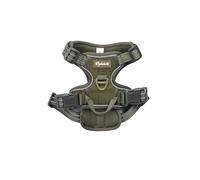Tweed Dog Harness Reflective Harnesses For Dogs Adjustable Padded No Pull (Olive Tweed, S)