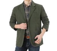 Tweed Jacket for Men UK, Men's Sporty Regular Fit Wool Tweed British Blazer Modern Suit Jacket Tailored Fit Wedding Business Office Suits Army Green M