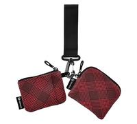 Tweed Merry Christmas Scotland Buffalo Plaid Tartan Black and Red Women's Coin Purse Slim Separable Money Organizer with Zipper Coin Pocket for Women Men Pack of 2, multi-coloured, 4.13"(L) x