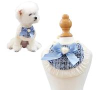 Tweed Plaid Dog Costume Adjustable Neck Bandana 25.2” Soft Doggie Birthday Wedding for Small Medium Large Cats (Blue-Black, Neck Within 25.2”)