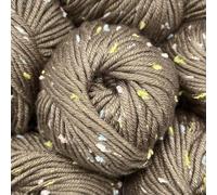 Tweed Twinkles Soft Acrylic Baby Yarn with Flecks, 8 skeins, 632 metres/400 Grams, DK Light Worsted (3), Machine Wash (Peanut Brown)