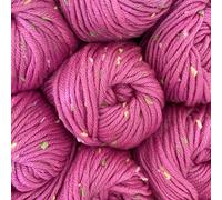 Tweed Twinkles Super Soft Textured Knitting Crochet Yarn, 8 Balls (632 metres/400 Grams), DK Light Worsted #3, Machine Wash (Fuchsia Pink)