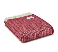 Tweedmill Dune Herringbone Wool Throw Beet 100% Pure New Wool British Luxury Blanket
