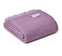 Tweedmill Extra Large Geo Geometric Sofa Blanket/Throw/Bedspread 100% Pure New Wool Made in the UK - 150 x 240 cms (including fringes) - (Mulberry & Grey)
