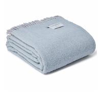 Tweedmill Extra Large Geo Geometric Sofa Blanket/Throw/Bedspread 100% Pure New Wool Made in the UK - 150 x 240 cms (including fringes) - (Duck Egg Blue & Grey)