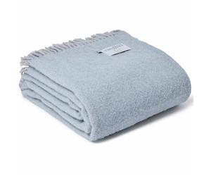 Tweedmill Extra Large Geo Geometric Sofa Blanket/Throw/Bedspread 100% Pure New Wool Made in the UK - 150 x 240 cms (including fringes) - (Duck Egg Blue & Grey)