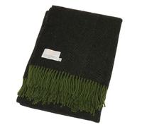 Tweedmill Herringbone Dark Green 100% Pure New Wool Large Throw Blanket British