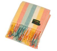 Tweedmill Herringbone Wool Throw Autumn Stripe 100% Pure New Wool British Luxury Blanket