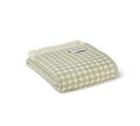 Tweedmill Jacquard Spot Throw/Blanket - Sage Green - 1300x200cms - 100% New Pure Wool Made in Wales