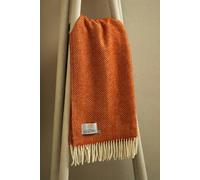 Tweedmill Lifestyle Herringbone 100% New Wool Blanket/Throw Lavender Purple and Silver Grey 150 x 183cm Made in the UK - Orange