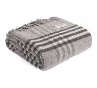 Tweedmill Lifestyle Hex Check Blanket/Throw - Charcoal - 150x240cm - 100% New Pure Wool Made in UK