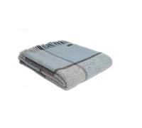 Tweedmill Pure New Wool Block Check Throw - Duck Egg