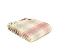 Tweedmill Pure New Wool Meadow Check Throw - Dusky Pink 100% New Pure Wool Made in Wales