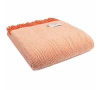 Tweedmill Textiles 100% Pure New Wool Herringbone Flamingo Dusky Pink Pearl Throw