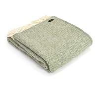 Tweedmill Textiles 100% Pure New Wool Illusion Throw, Green/Grey, 150x180cm