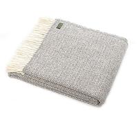 Tweedmill Textiles 100% Pure New Wool Illusion Throw, Grey, 150x180cm