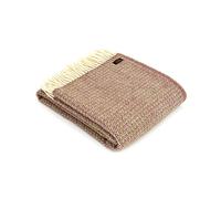 Tweedmill Textiles 100% Pure New Wool Illusion Throw, Rasberry, 150x180cm