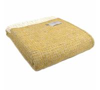 Tweedmill Textiles 100% Pure New Wool Illusion Throw, Yellow/Grey, 150x180cm
