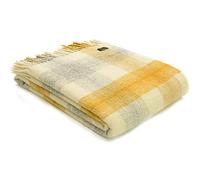 Tweedmill Textiles 100% Pure New Wool Meadow Check Throw, Yellow, 150x180cm