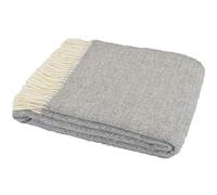 Tweedmill Textiles 100% Pure New Wool Sofa Bed Throw Blanket - 150 X 183CM - Illusion Grey