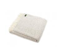 Tweedmill Textiles 100% Pure New Wool Sofa Bed Throw Blanket - Beehive Grey
