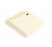 Tweedmill Textiles 100% Pure New Wool Sofa Throw Blanket - Wafer Cream
