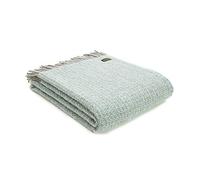 Tweedmill Textiles 100% Pure Wool Blanket Illusion Throw Design in Spearmint and Grey| Made in UK Warm & Soft Natural Wool Throw