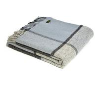 Tweedmill Textiles Block Check KNEE RUG Throw Blanket -100% Pure New Wool - BRITISH MADE - DUCK EGG BLUE & GREY