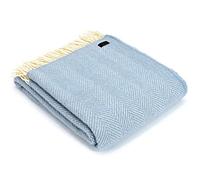Tweedmill Textiles Fishbone KNEE RUG Throw Blanket -100% Pure New Wool - BRITISH MADE - DUCK EGG