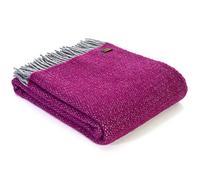 Tweedmill Textiles Illusion Knee Rug Blanket -100% Pure New Wool - BRITISH MADE - GREY SILVER & GRAPE