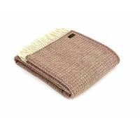 Tweedmill Textiles Illusion pure new wool blanket throw rug - Raspberry/Apple - British made