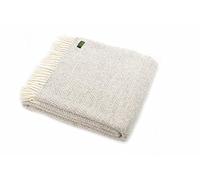 Tweedmill Textiles Lifestyle honeycomb pure new wool blanket throw in Soft grey