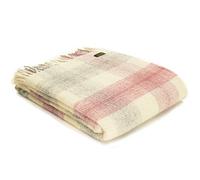 Tweedmill Textiles Meadow Check KNEE RUG Throw Blanket -100% Pure New Wool - BRITISH MADE - DUSKY PINK