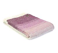 Tweedmill Textiles Ombre Pure New Wool Blanket Throw - Rosewood Pink - British Made