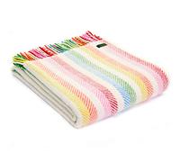 Tweedmill Textiles Rainbow Stripe KNEE RUG Throw Blanket -100% Pure New Wool - BRITISH MADE - CREAM