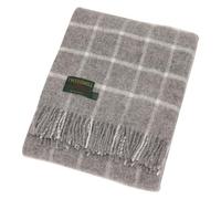Tweedmill Throw Chequered Grey 100% Pure New Wool Luxury Large British Blanket