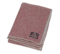 Tweedmill Twill Burgundy & Grey 100% Pure New Wool Throw Blanket British Yorkshire Warm