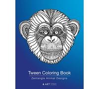 Tween Coloring Book: Zentangle Animal Designs: Detailed Zendoodle Pages For Boys, Girls, Ages 8-12, Stress Relieving Intricate Drawings, Colouring Sheets For Relaxation, Creative Art Activity