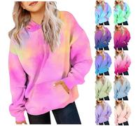 tween girls clothes Girls' Hoodies Uk Oversized Long Sleeve Sweatshirt Gradient Teen Girls Autumn and Winter Clothes Dressy Casual Hooded Jumpers,Pink,7-8 Years