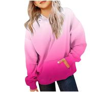 tween girls clothes Girls' Hoodies Uk Oversized Long Sleeve Sweatshirt Gradient Teen Girls Autumn and Winter Clothes Dressy Casual Hooded Jumpers,Pink,13-14 Years