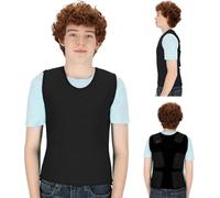 Tweens Sensory Compression Vest for Kids - Deep Pressure Comfort for Autism, ADHD, SPD - Calming, Breathable, Form-Fitting, Adjustable, Lightweight Sensory Clothing Vest for Children (Medium, Black)