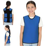 Tweens Sensory Compression Vest for Kids - Deep Pressure Comfort for Autism, ADHD, SPD - Calming, Breathable, Form-Fitting, Adjustable, Lightweight Sensory Clothing Vest for Children (Large, Blue)