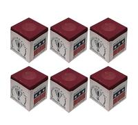 Tweeten Half Dozen Burgundy Silver Cup Pool Cue Chalk
