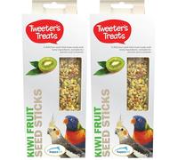 Tweeter's Treats Seed Sticks for Parrots, Kiwi Fruit, 2 Count (Pack of 2)