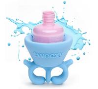 tweexy Wearable Nail Polish Holder Ring, Fingernail Polishing Tool, Manicure and Pedicure Accessories (Island Blue)